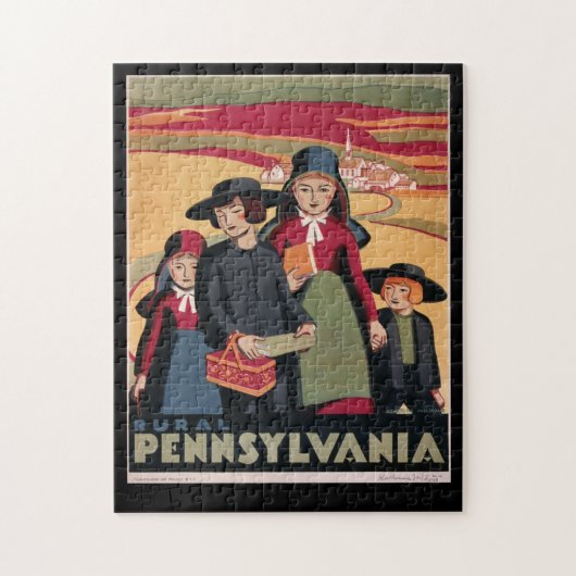  toeristische attracties in Pennsylvania Amish Legpuzzel (Verticaal)