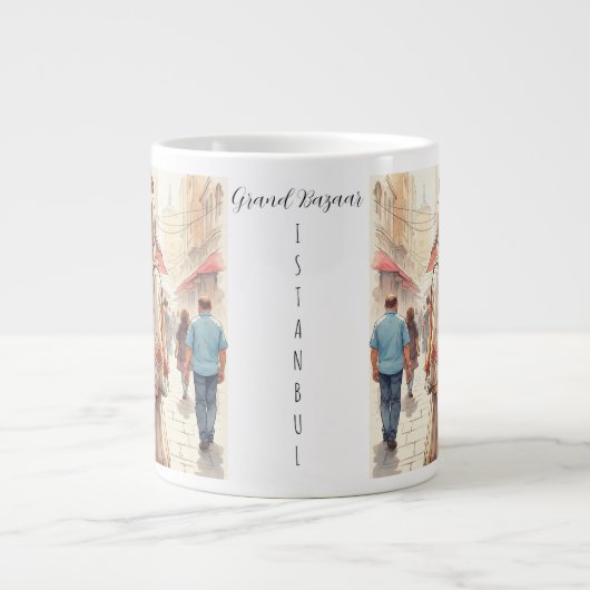 Toeristische bestemming Istanbul, Turks, Turkije Grote Koffiekop (Voorkant)