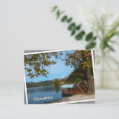 Toeristische boten in het meer van Bled in het naj Briefkaart (Staand voorkant)