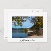 Toeristische boten in het meer van Bled in het naj Briefkaart (Voorkant / Achterkant)