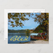 Toeristische boten in het meer van Bled in het naj Briefkaart (Voorkant / Achterkant)