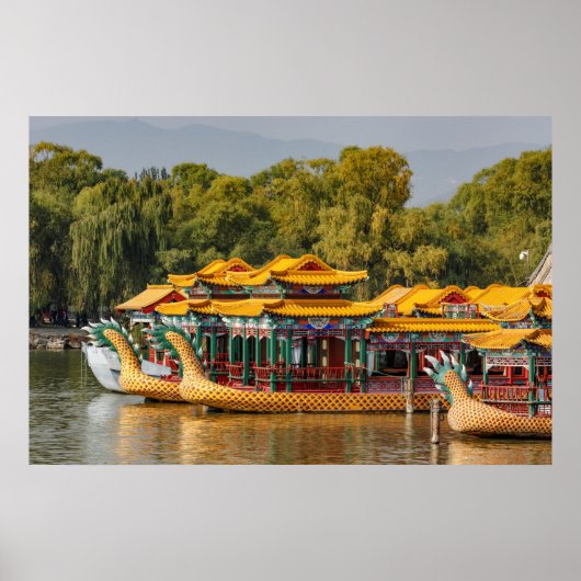 Toeristische drakenboten | Kunming-meer Poster (Voorkant)