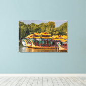 Toeristische drakenboten | Kunmingmeer Canvas Afdruk (Insitu (Houten vloer))