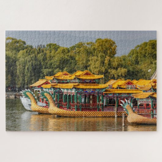 Toeristische drakenboten | Kunmingmeer Legpuzzel (Horizontaal)