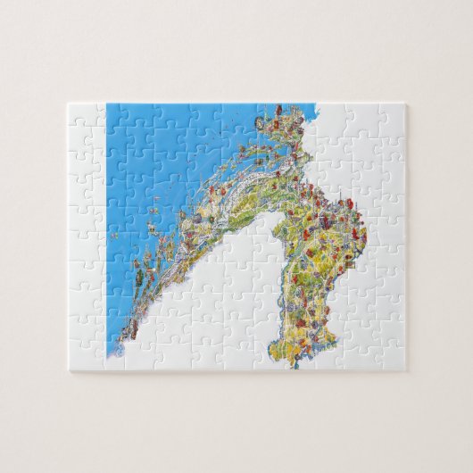 Toeristische kaart van Kroatië, hrvatska turističk Legpuzzel (Horizontaal)