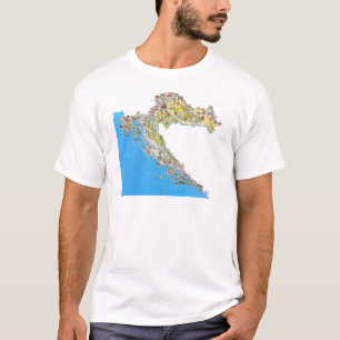 Toeristische kaart van Kroatië, hrvatska turističk T-shirt