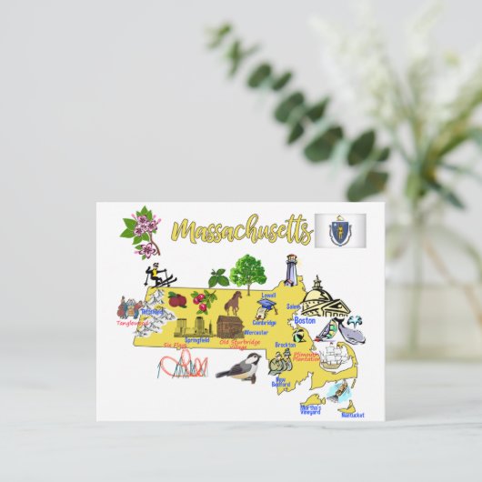 Toeristische kaart van Massachusetts (Staand voorkant)