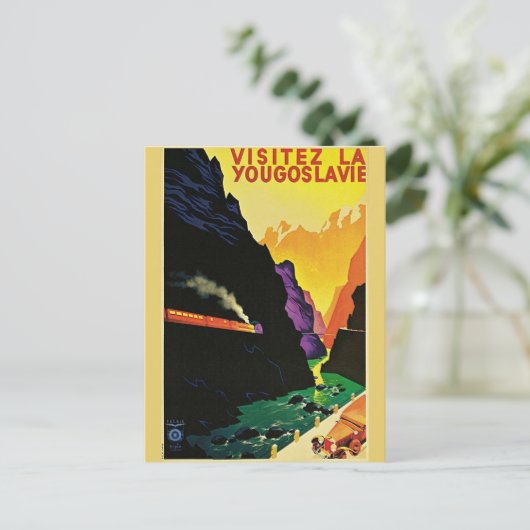  toeristische reiskunst uit 1930 in Joegoslavië Briefkaart (Staand voorkant)