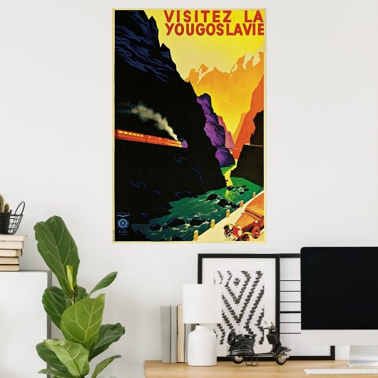  toeristische reiskunst uit 1930 in Joegoslavië Poster (Thuiskantoor)