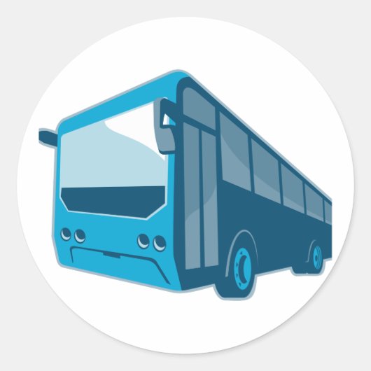 Toeristische shuttle bus retro ronde sticker (Voorkant)