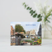 Toeristische sites van Amsterdam Briefkaart (Staand voorkant)