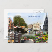 Toeristische sites van Amsterdam Briefkaart (Voorkant / Achterkant)