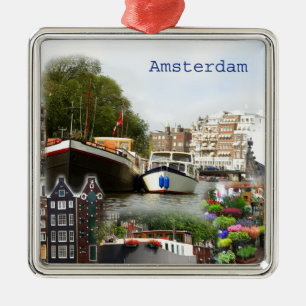 Toeristische sites van Amsterdam Metalen Ornament
