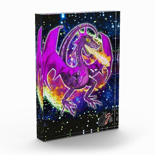 Toermalijn Kosmische Draak Acryl Blok (Links)