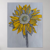 Toernesol, zonnebloem, Gele bloem, Gele kunst Poster (Voorkant)