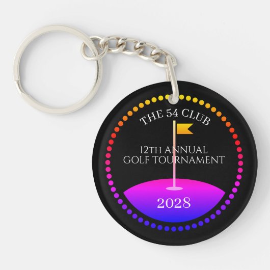 Toernooi Golfuitrusting Regenboog Sleutelhanger (Voorkant)