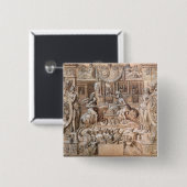 toernooi vierkante button 5,1 cm (Voorkant /achterkant)