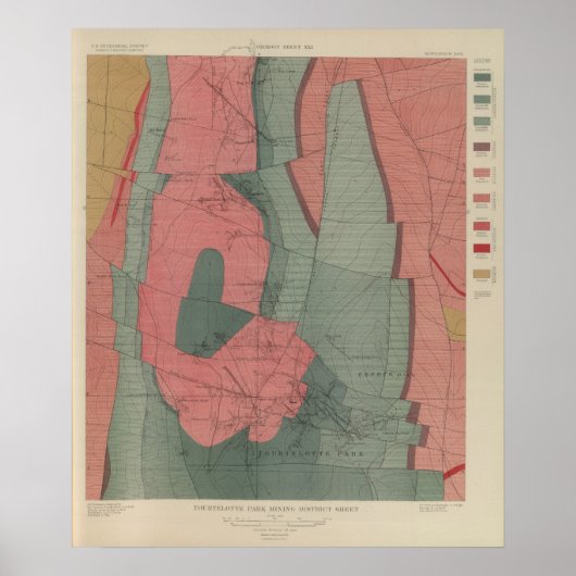 Toertelotte Park Mining District Map Poster (Voorkant)