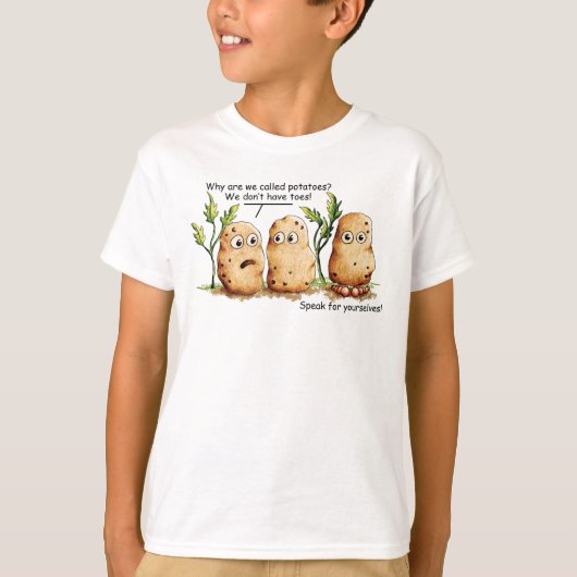 Toes Funny Potato Pun Boy T-Shirt (Voorkant)