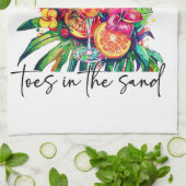Toes in the Sand, Drink in My Hand, Tropical Drink Theedoek (Gevouwen)