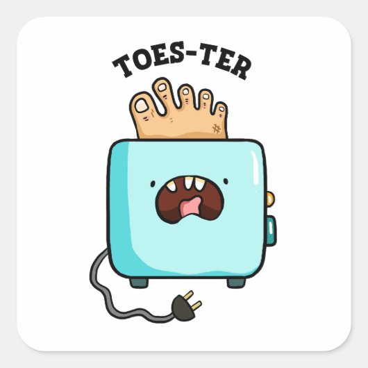 Toes-ter Toaster Bread Pun Sticker (Voorkant)