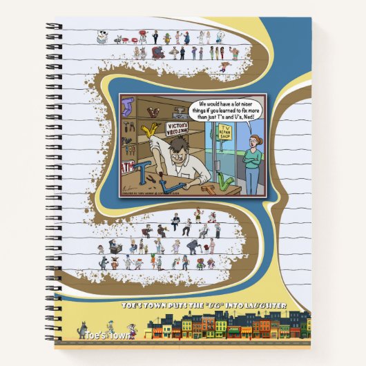 Toe's Town Comic | Spiraal Notebook Notitieboek (Voorkant)