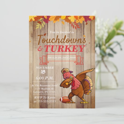 Toeslagen en uitnodiging tot Thanksgiving in Turki (Staand voorkant)