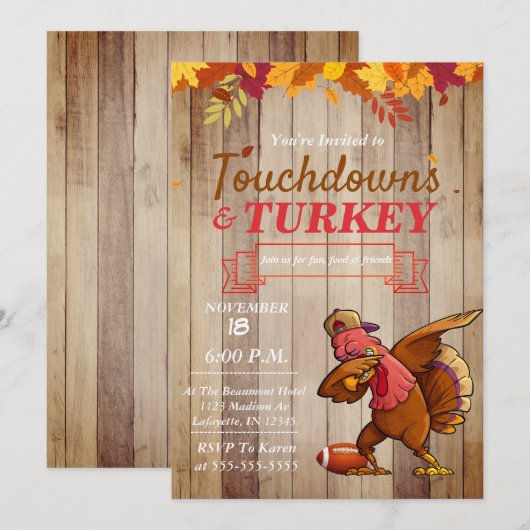 Toeslagen en uitnodiging tot Thanksgiving in Turki (Voorkant / Achterkant)