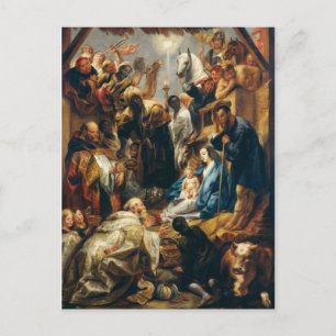 Toeslaging van de Magi door Jacob Jordaens Briefkaart