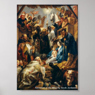 Toeslaging van de Magi door Jordaens Poster