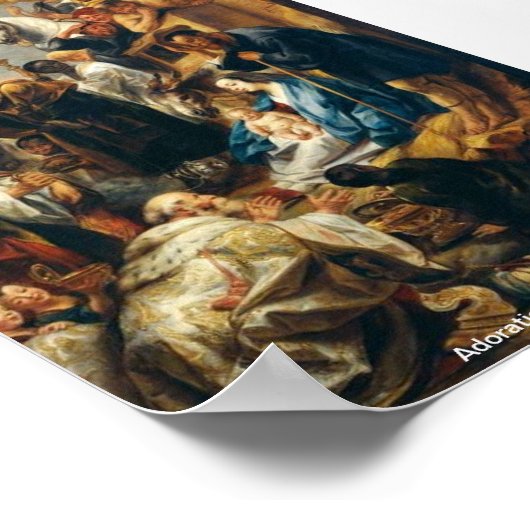 Toeslaging van de Magi door Jordaens Poster (Hoek)
