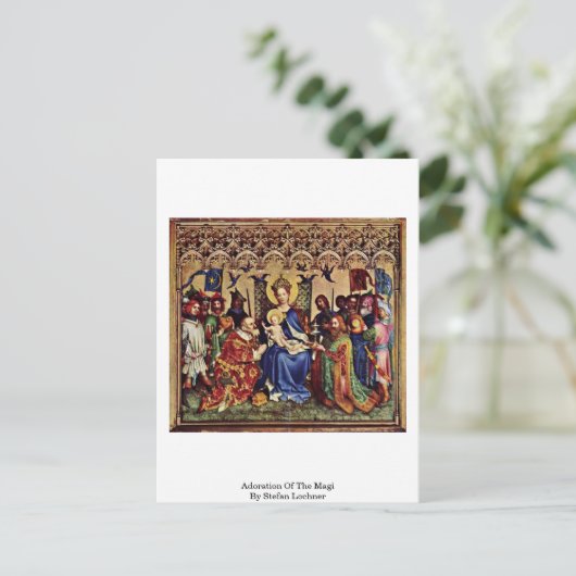 Toeslaging van de Magi door Stefan Lochner Briefkaart (Staand voorkant)
