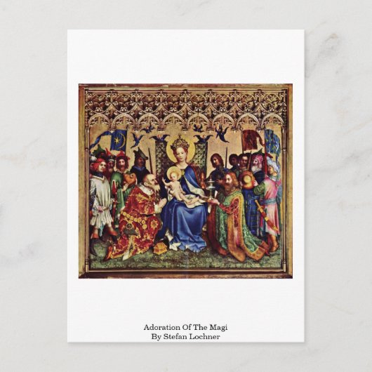 Toeslaging van de Magi door Stefan Lochner Briefkaart (Voorkant)
