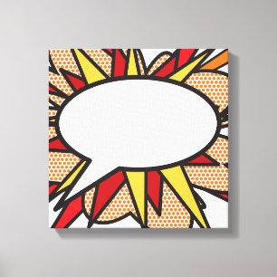 Toespraak Beluisterd Modern Fun Trendy Comic Book Canvas Afdruk