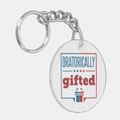Toespraak en debat Oratorisch geschilderd Sleutelhanger (Voorkant Links)