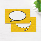 Toespraak en denk na over bubbels in het stripboek visitekaartjes (Bureau)