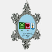 Toespraak en discussieteam - Aangepast blauw kerst Tin Sneeuwvlok Ornament (Links)