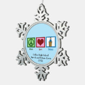 Toespraak en discussieteam - Aangepast blauw kerst Tin Sneeuwvlok Ornament (Rechts)