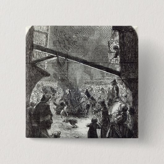 Toespraak in Londen Vierkante Button 5,1 Cm (Voorkant)