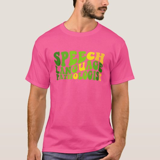 Toespraak Patholoog Boho Retro spreekt sms T-shirt (Voorkant)