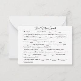 Toespraak van de getuige notitiekaartje