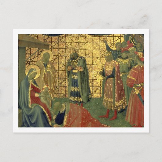 Toespraak van de Magi, detail van een predella rui Briefkaart (Voorkant)