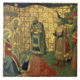 Toespraak van de Magi, detail van een predella rui Tegeltje