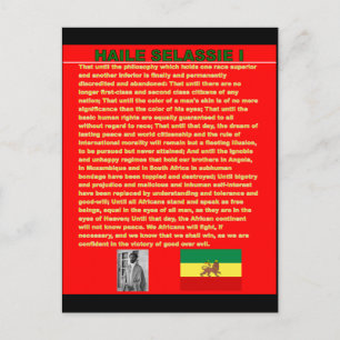 Toespraak van Haile Selassie tijdens de beroemde o Briefkaart