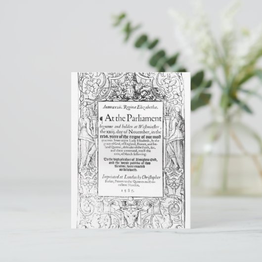 Toespraak van het parlement briefkaart (Staand voorkant)
