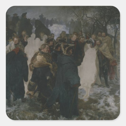 Toespraak voor de strijd tegen Leuthen, 1858 Vierkante Sticker (Voorkant)