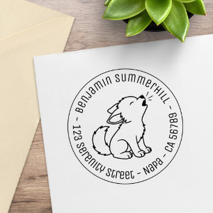 Toespraak Wolf Pup Ronde Rubberstempel