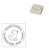 Toespraak Wolf Pup Ronde Rubberstempel (Gestempeld)