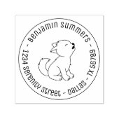 Toespraak Wolf Pup Ronde Zelfinktende Stempel (Design)