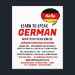 Toespraakballon, Duitse taalcursus Flyer<br><div class="desc">De ballon van de toespraak,  de Duitse taalcursus Adverteren brochures door de opslag van het Visitekaartje.</div>